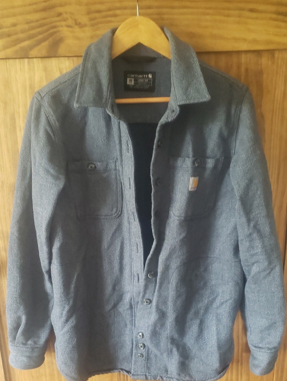 Carhartt Women's Heather Blue Button-Up Shirt Jacket
